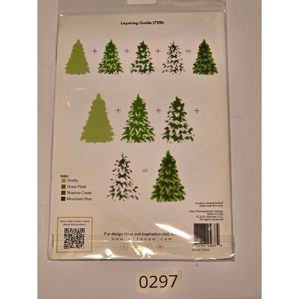 0297 Altenew Plentiful Pine Holiday Clear Photopolymer Stamp Set ALT3616